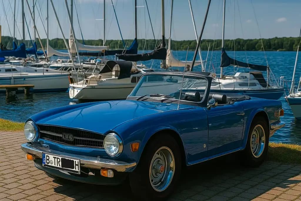 Main__Slider__Photo:Triumph TR6 in seltener Original-TR6-Farbe french blue 07/1975-0