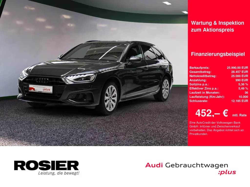 Main__Slider__Photo:Audi A4 Avant advanced 35 TDI S tronic ACC PANO LED 10/2021-0