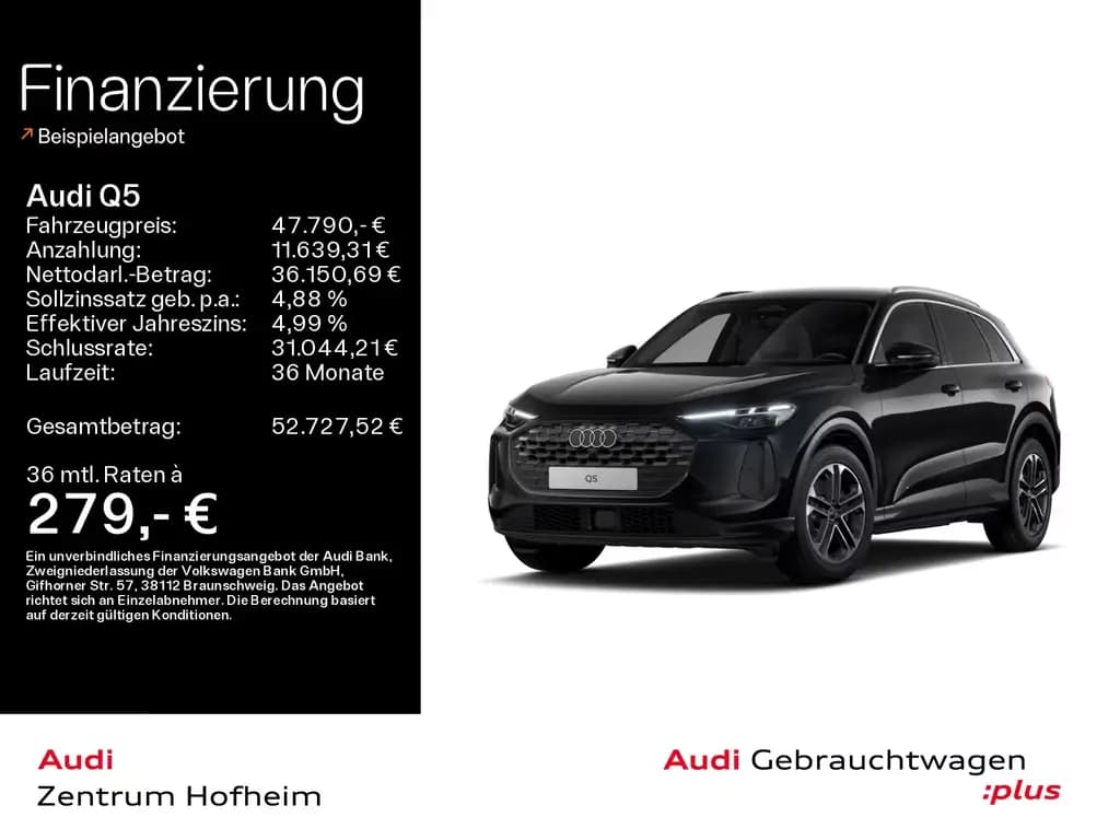 Main__Slider__Photo:Audi Q5 40 TFSI S tro*LED+*Virtual*Navi+*Kamera*ACC*A 09/2025-0