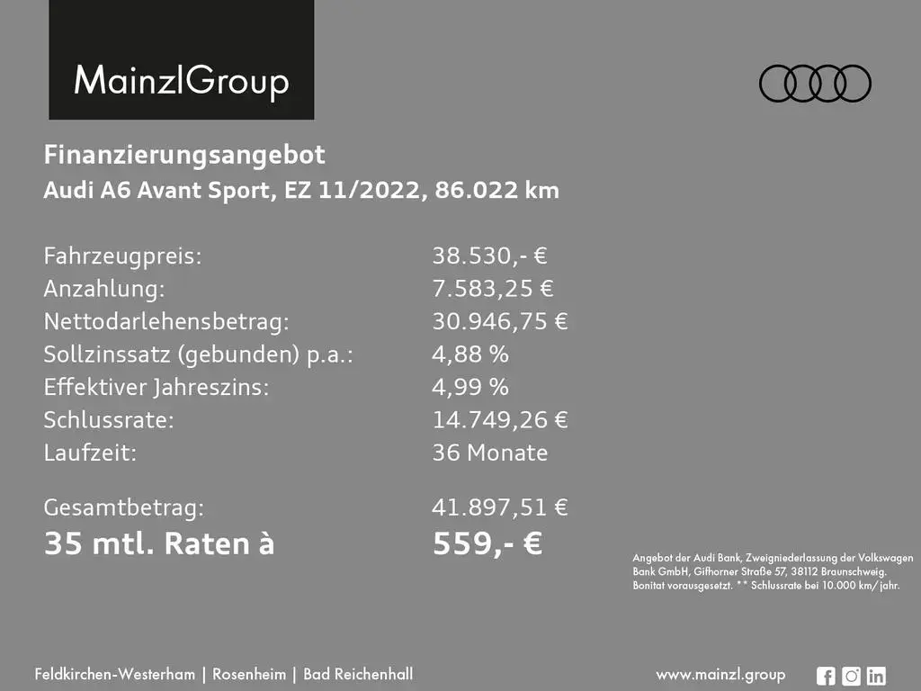 Main__Slider__Photo:Audi A6 Avant 55 TFSIe quattro S tronic AHK Matrix 11/2022-1