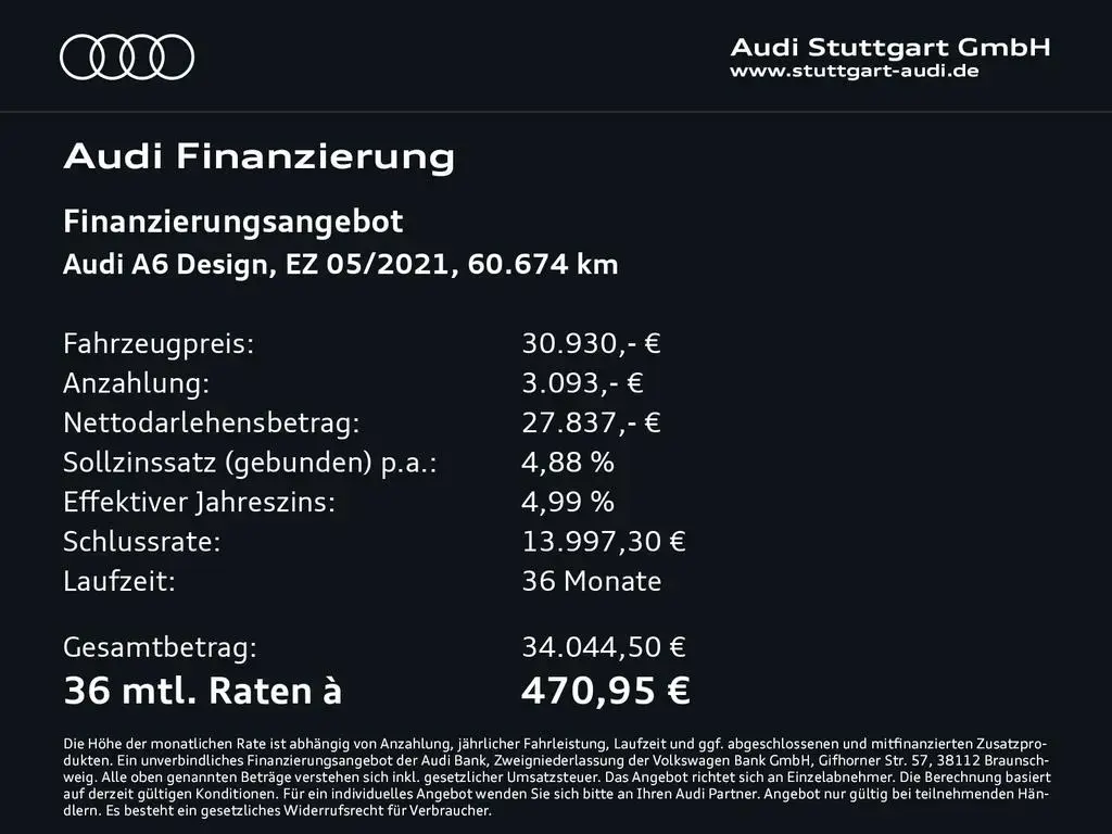 Main__Slider__Photo:Audi A6 Lim design 45 TFSI quattro Leder Keyless Kam 05/2021-1