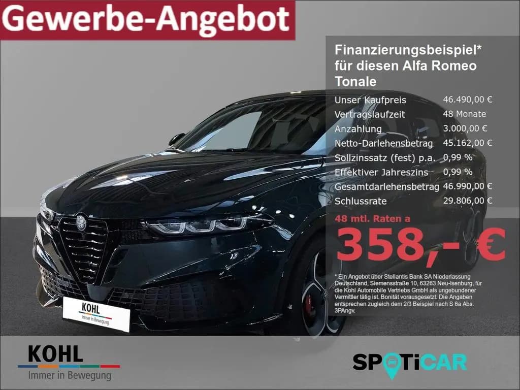 Main__Slider__Photo:Alfa Romeo Tonale Veloce Ibrida 174PS Keyless 360°Kamera LE 02/2026-0