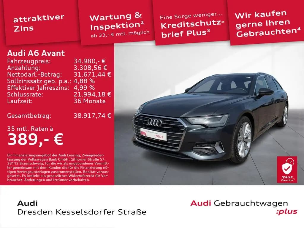Main__Slider__Photo:Audi A6 Avant 40 TDI sport AHZV LED Navi 03/2023-0