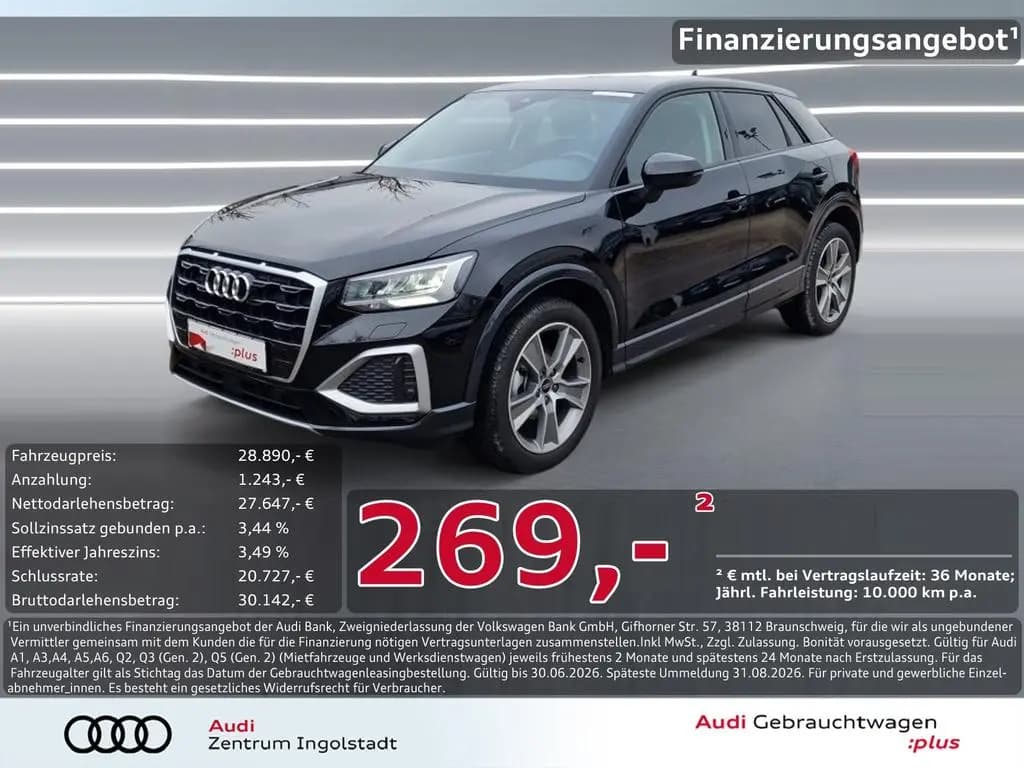 Main__Slider__Photo:Audi Q2 30 TFSI NAVI+ AHK STHZG 18" ACC Advanced 03/2025-0