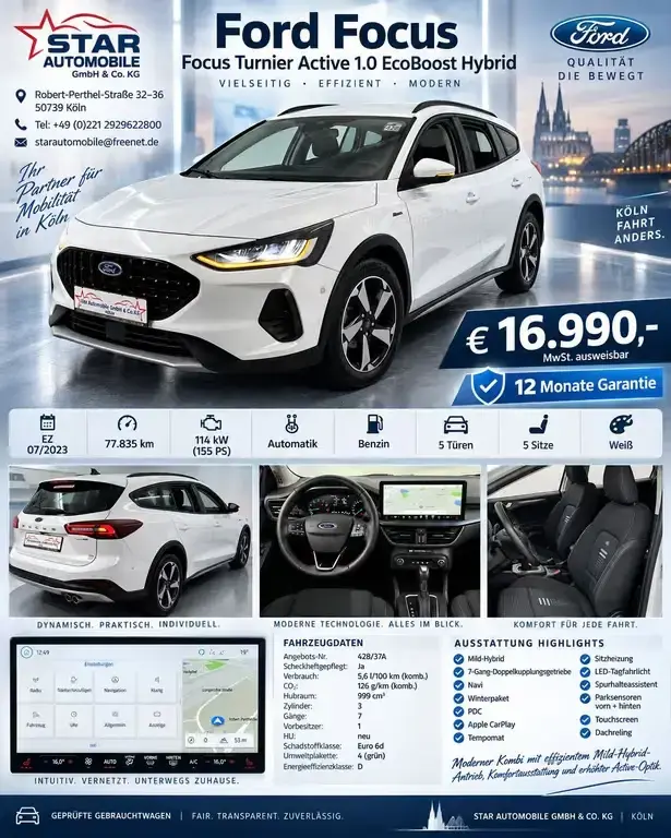 Main__Slider__Photo:Ford Focus Turnier Active 1.0 EcoBoost Hybrid 114 KW 07/2023-1