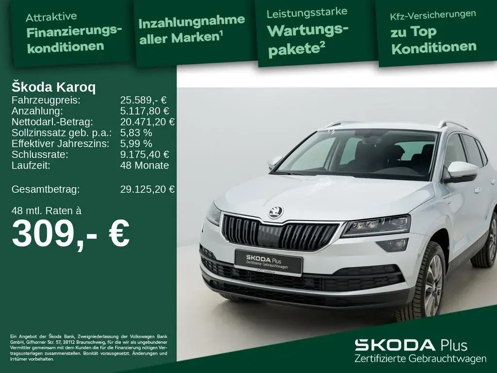 Main__Slider__Photo:Skoda Karoq 1.5 TSI ACT Clever DSG*LED*NAV*KESSY*SHZ* 01/2022-1