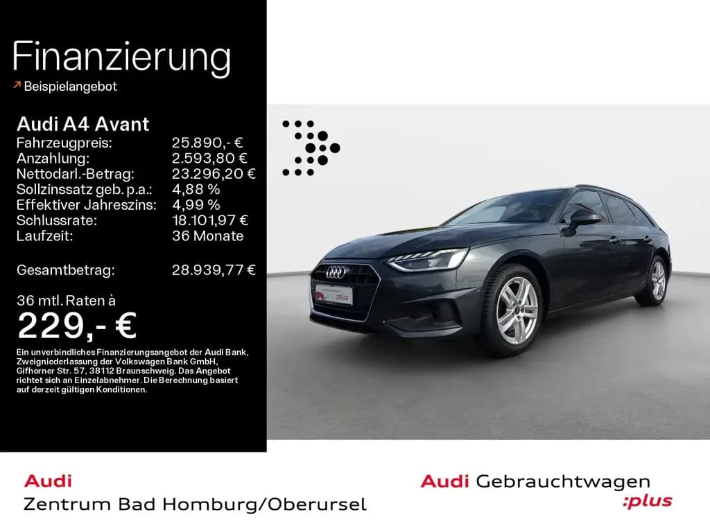 Main__Slider__Photo:Audi A4 Avant 40 TDI*Navi*LED*AHK*HUD*PDC*Virtual Coc 04/2023-0