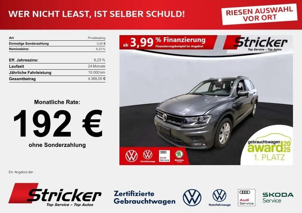 Main__Slider__Photo:Volkswagen Tiguan Comf 2.0TSI DSG 4M 192,-ohne Anzahlung Na 01/2021-0
