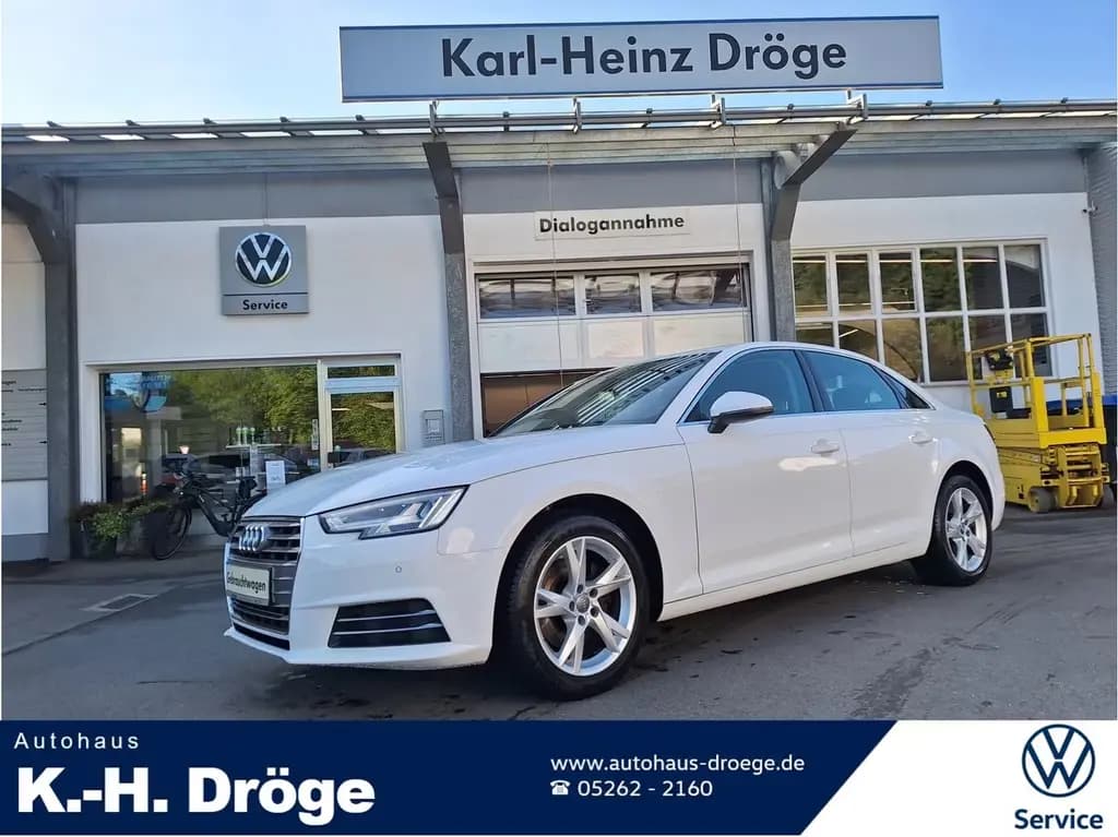 Main__Slider__Photo:Audi A4 Limousine Sport 2.0 TFSI B&O LED AHK Massage 07/2018-0