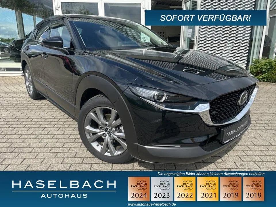 Main__Slider__Photo:Mazda CX-30 Takumi BLOP AHK Leder LogIn 360° Matrix Le 01/2025-0