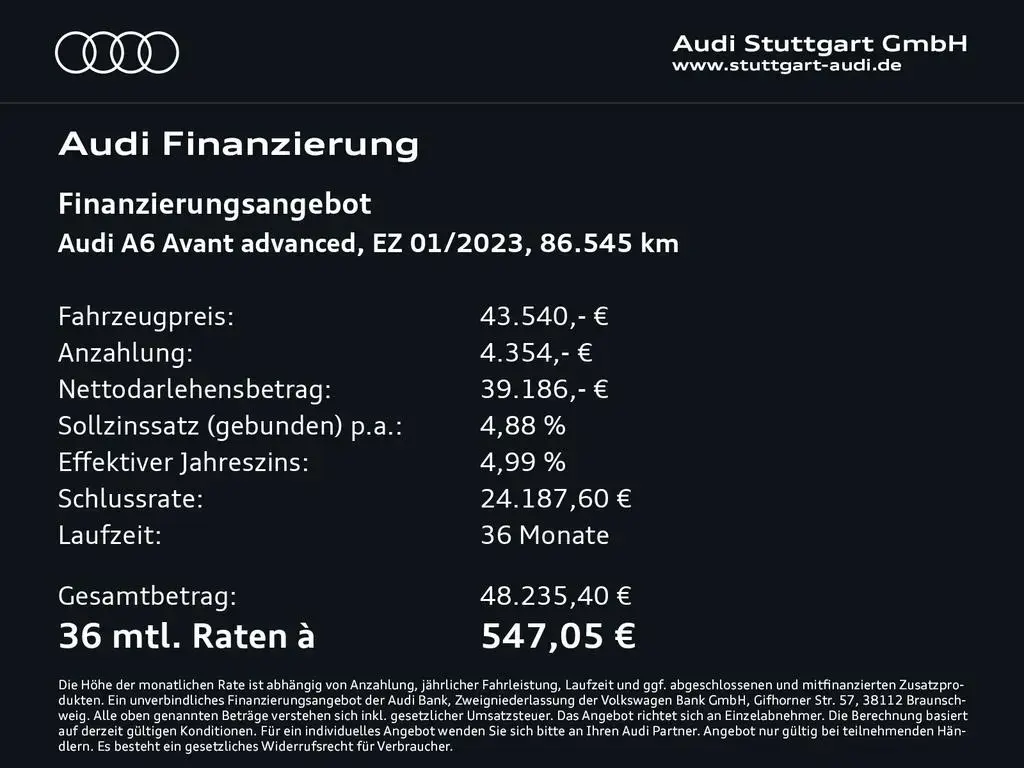 Main__Slider__Photo:Audi A6 Avant advanced 50 TDI quattro AHK Matrix 20'' 01/2023-1