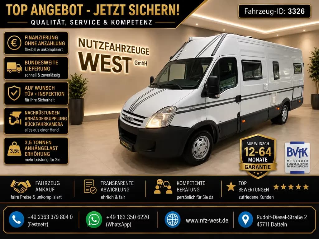 Main__Slider__Photo:Iveco Other Daily 35c12 Maxi Wohnmobil*Solar/Markise/Fahrrad 04/2008-0
