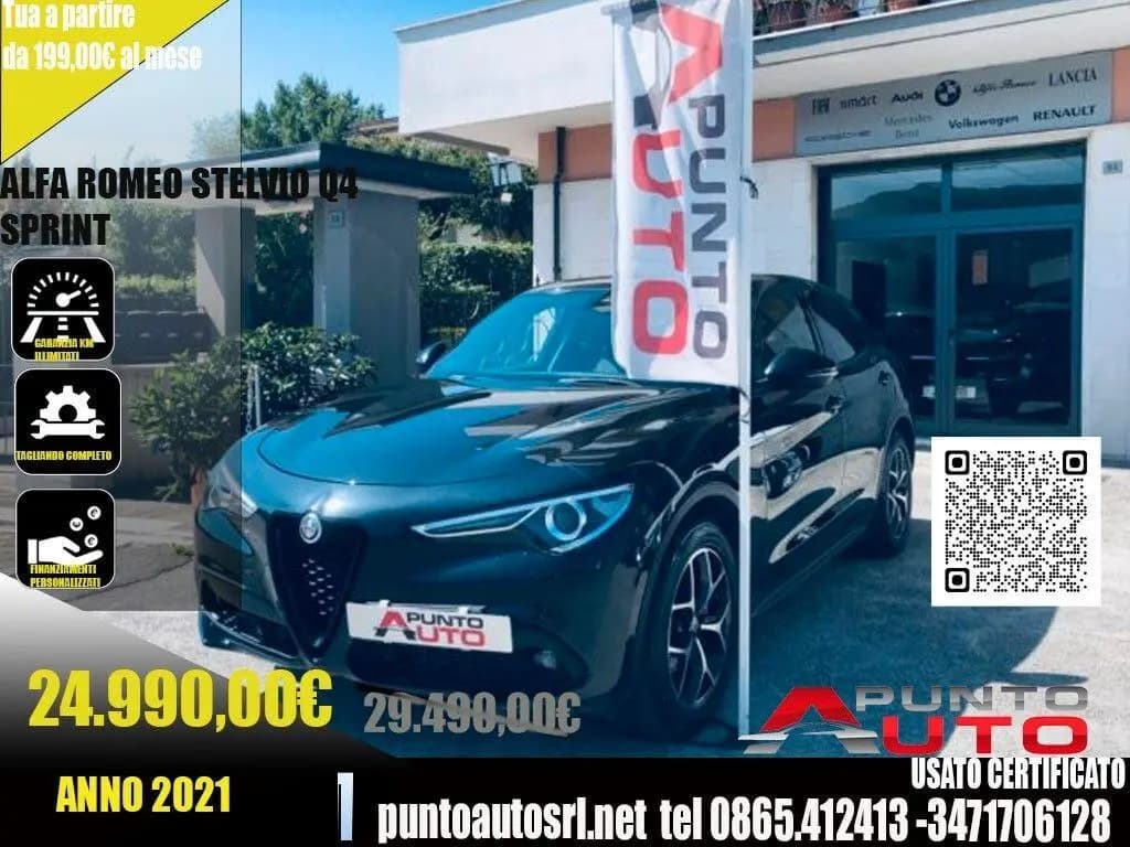 Main__Slider__Photo:Alfa Romeo Stelvio 190CV Q4 PALETTE PELLE-TELECA 12/2021-0