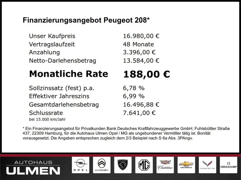 Main__Slider__Photo:Peugeot 208 Allure Pack Voll-LED Alu+Allwetter Tempomat 01/2024-1