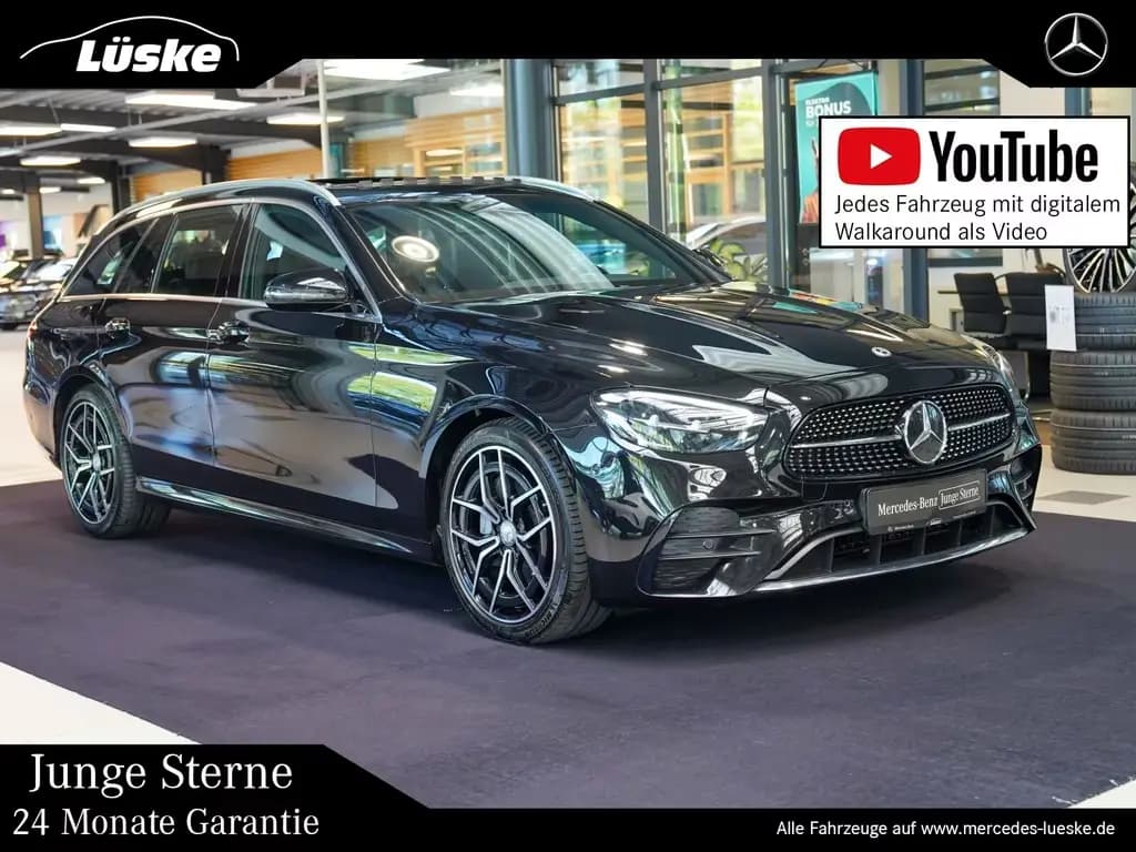 Main__Slider__Photo:Mercedes-Benz E-Class d T AMG Line Schiebedach AHK Kamera Totwin 11/2021-0