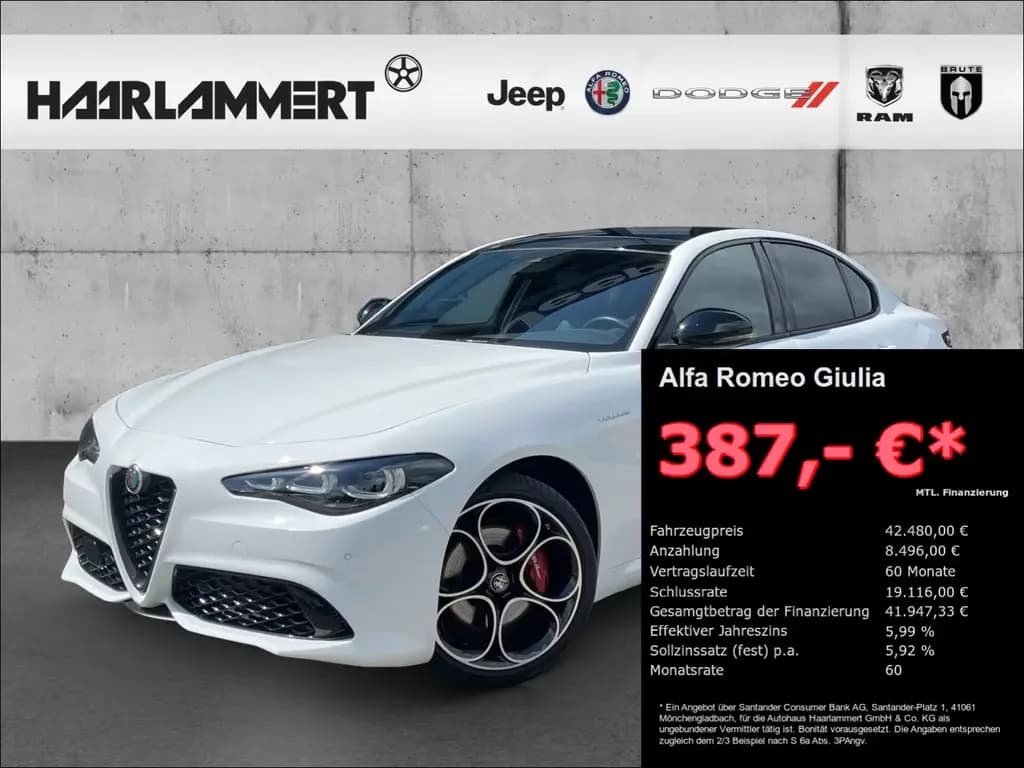Main__Slider__Photo:Alfa Romeo Giulia Veloce Q4 PANORAMA+SPORTSITZE+ACC+LEDER 05/2024-0