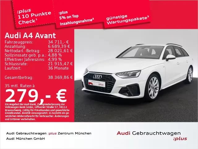 Main__Slider__Photo:Audi A4 Avant 40 TFSI S tronic 2x S line Navi+/ACC/PD 02/2023-0