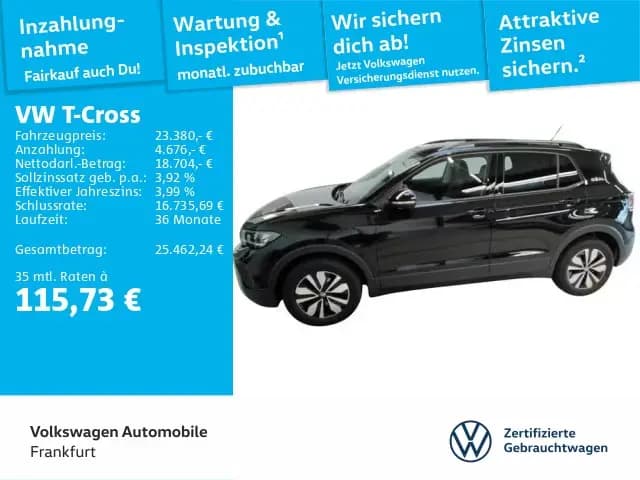 Main__Slider__Photo:Volkswagen T-Cross 1.0 TSI Goal ACC DAB+ LED Navi FrontAssi 08/2025-0