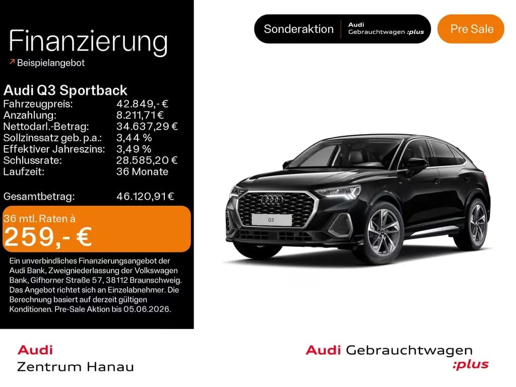 Main__Slider__Photo:Audi Q3 Sportback 35 TFSI S-LINE*NAVI-PLUS*LED*AHK*SO 09/2025-0