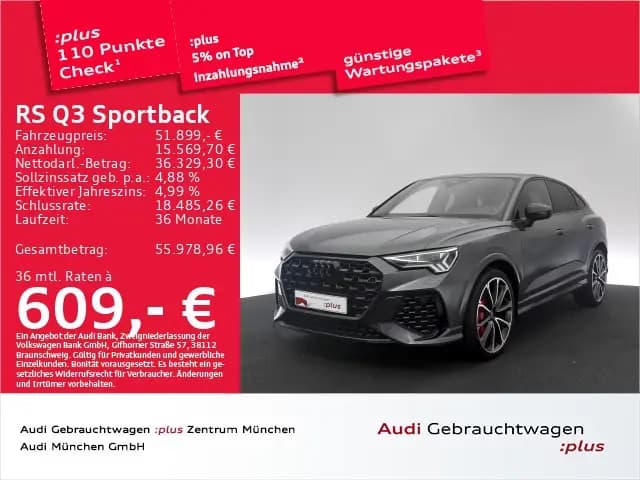 Main__Slider__Photo:Audi RSQ3 RS Q3 Sportback S tronic Keramik/Pano/AHK/Sporta 01/2022-0