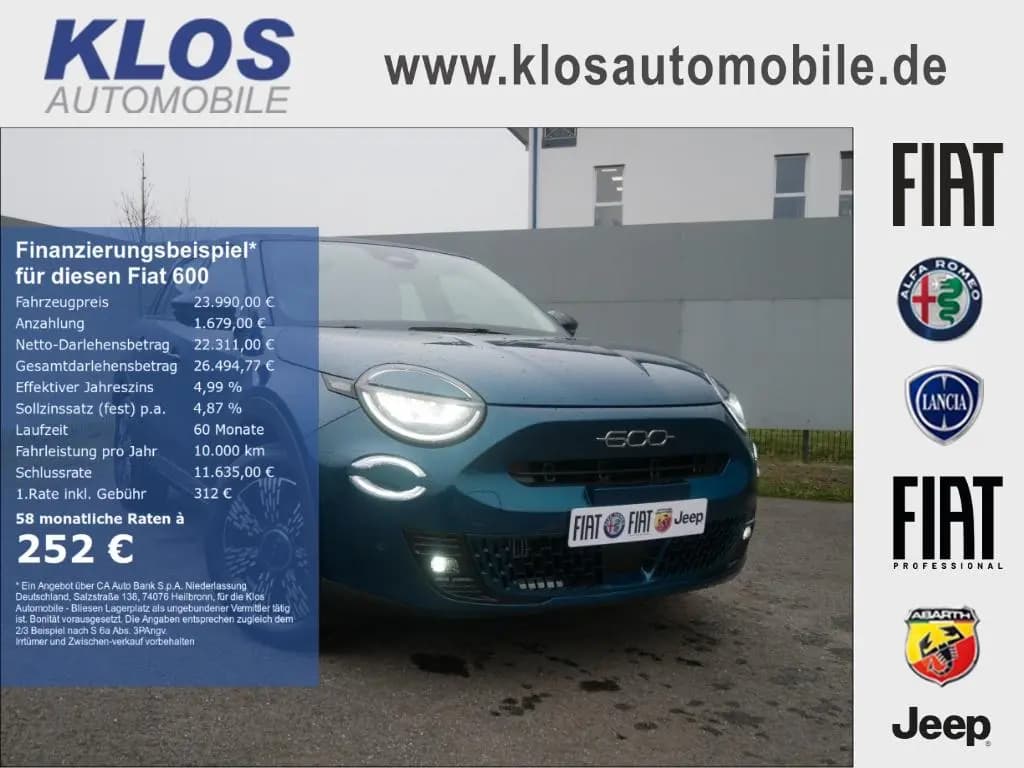 Main__Slider__Photo:Fiat 600 HYBRID ICON 1.2 110 PS DCT6 KOMFORT NAVI KAM 05/2026-0