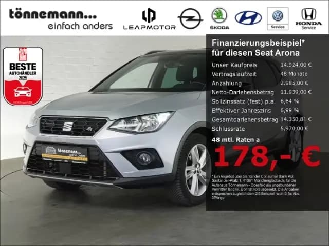 Main__Slider__Photo:Seat Arona TSI FR+PARKPILOT+SPORTSITZE+LED TAGFAHRLIC 10/2019-0
