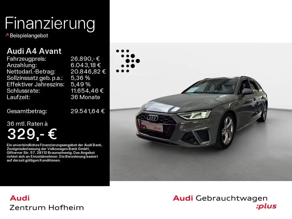 Main__Slider__Photo:Audi A4 Avant 40 TFSI 2x S line S tro*LED*Navi+*Sport 09/2020-0