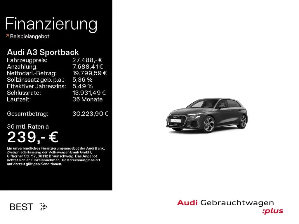 Main__Slider__Photo:Audi A3 Sportback S line 35 TFSI Assist, Navi 01/2023-0