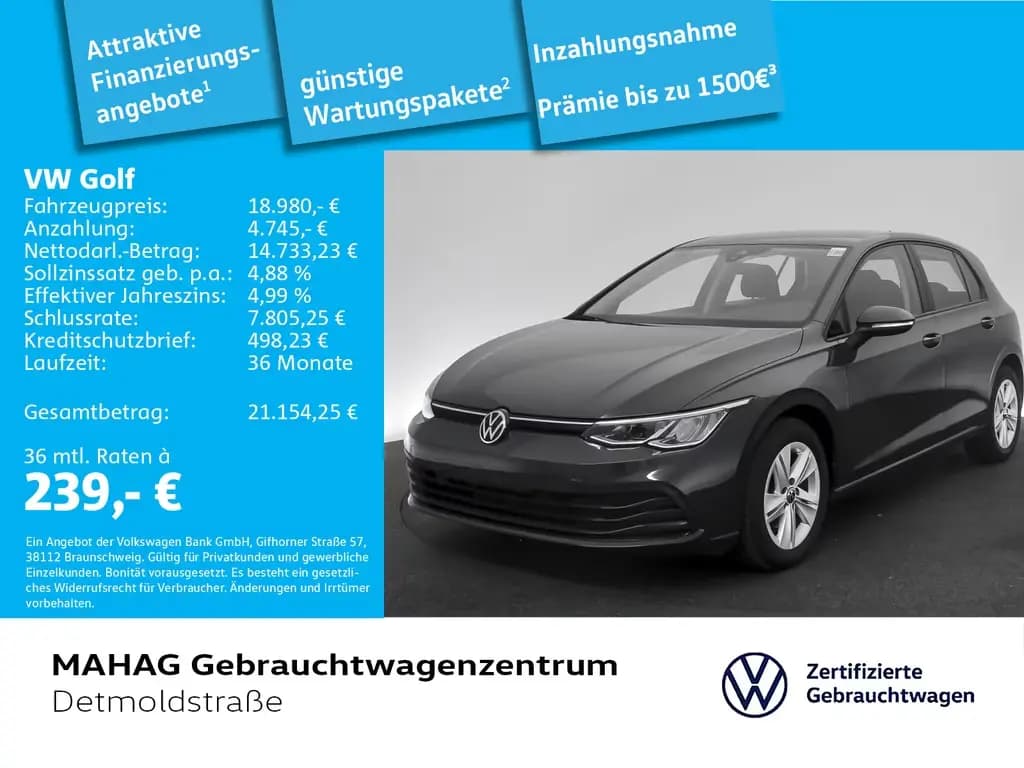 Main__Slider__Photo:Volkswagen Golf VIII Life 1.5 TSI LED Navi ParkPilot App 6- 03/2023-0