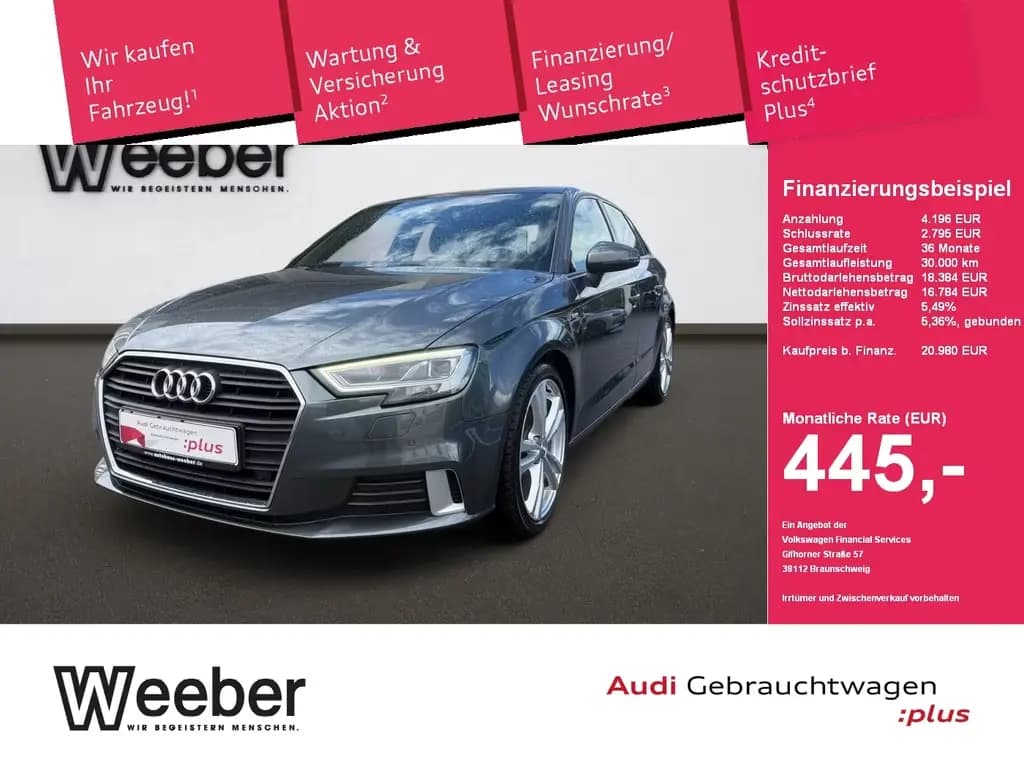 Main__Slider__Photo:Audi A3 Sportback sport *PDC*PANO*SHZ*GRA*LED*NAVI* 01/2019-0