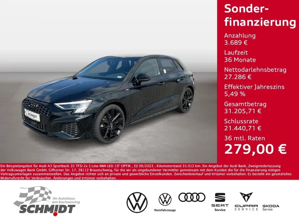 Main__Slider__Photo:Audi A3 Sportback 35 TFSI 2x S Line MMI LED 19" OPTIK 09/2023-0