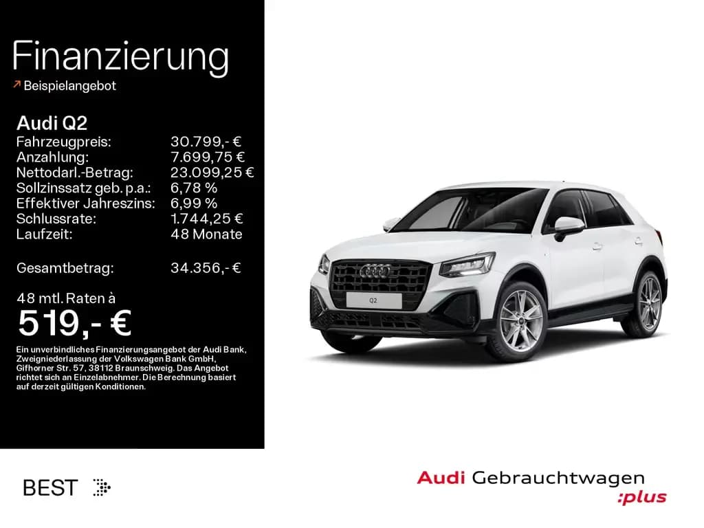 Main__Slider__Photo:Audi Q2 35 TFSI S-LINE*LED*KAMERA*AHK*OPTIK-PAKET*SHZ 09/2025-0