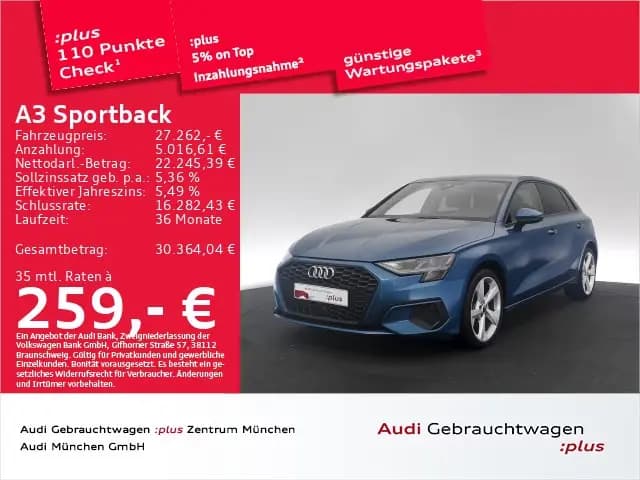 Main__Slider__Photo:Audi A3 Sportback 35 TFSI S tronic AHK/Navi+/ACC 04/2023-0