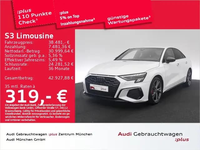Main__Slider__Photo:Audi S3 Limousine TFSI S tronic Carbon/B&O/Navi+/Kame 04/2023-0