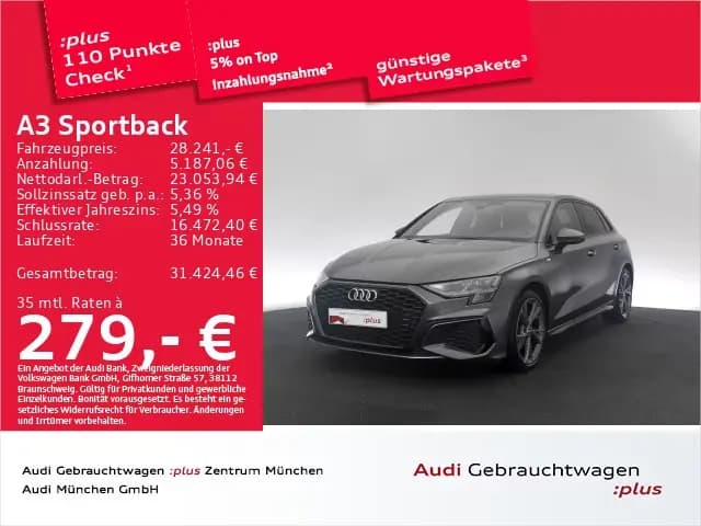Main__Slider__Photo:Audi A3 Sportback 35 TFSI S tronic 2x S line Navi+ 03/2023-0