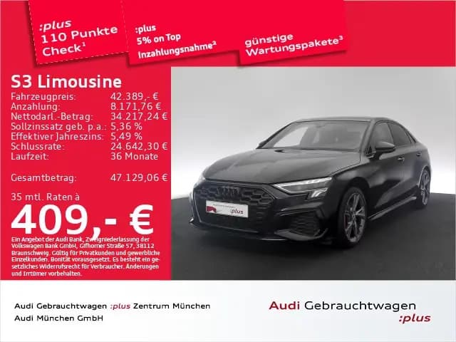 Main__Slider__Photo:Audi S3 Limousine TFSI S tronic Pano/Navi+/Kamera 05/2023-0