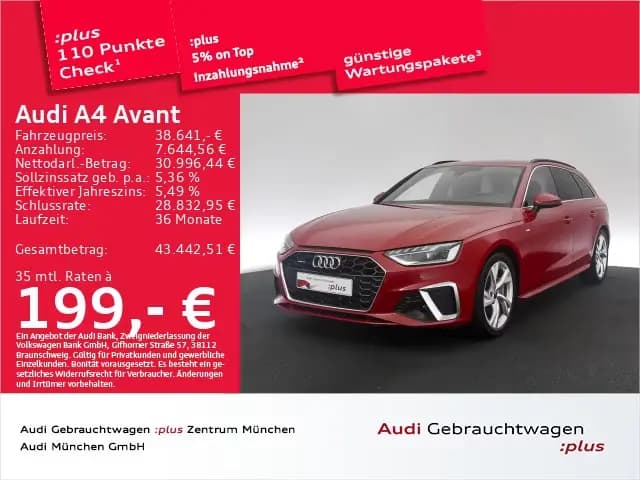 Main__Slider__Photo:Audi A4 Avant 40 TFSI qu. S tronic 2x S line Matrix/N 09/2024-0