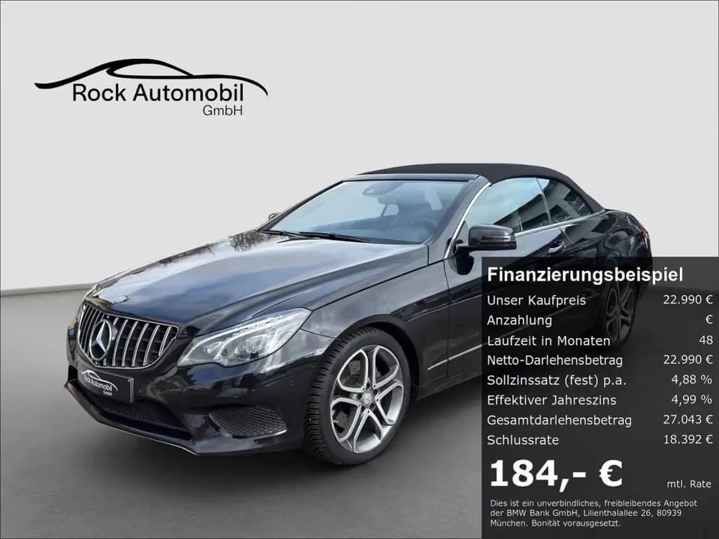 Main__Slider__Photo:Mercedes-Benz E 220 CDI Cabrio 7G Airscarf LED Multikontursitz 04/2015-0