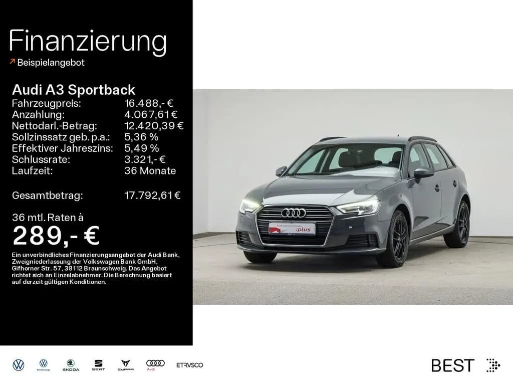 Main__Slider__Photo:Audi A3 Sportback 30 TDI Navi, Stndhzg, PDC, SHZ 06/2019-0