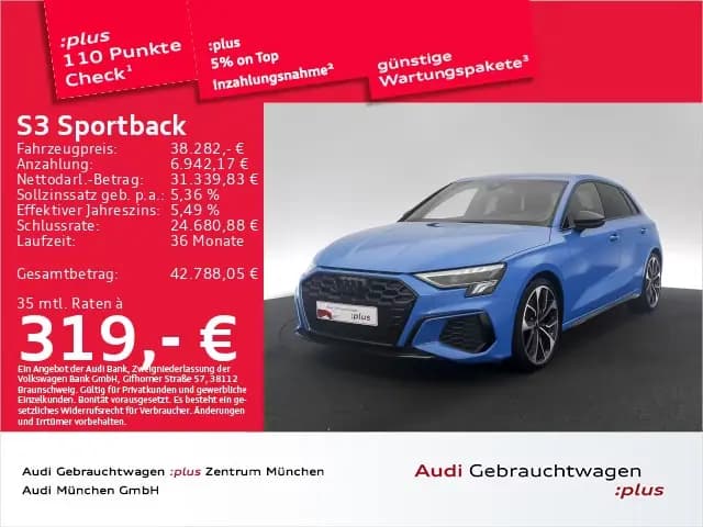 Main__Slider__Photo:Audi S3 Sportback TFSI S tronic Navi+/19"Zoll 03/2023-0