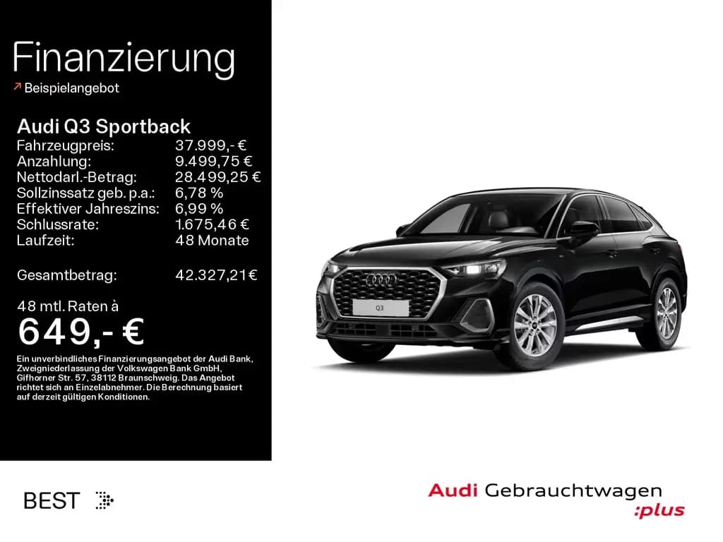 Main__Slider__Photo:Audi Q3 Sportback 35 TFSI S-LINE*NAVI-PLUS*AHK*SHZ*PD 10/2025-0