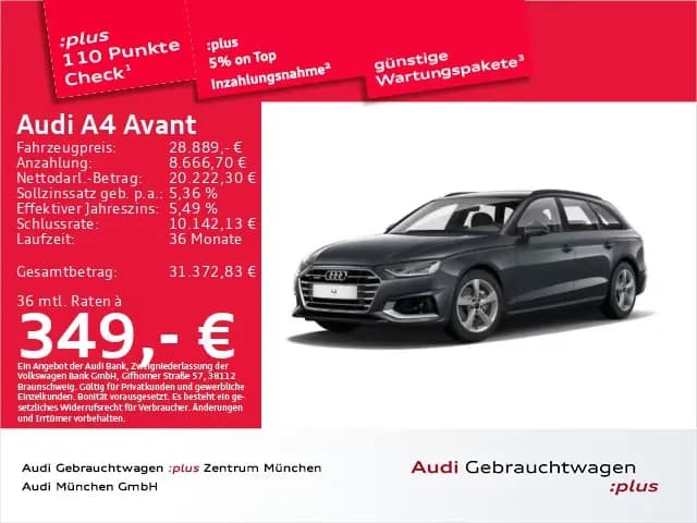 Main__Slider__Photo:Audi A4 Avant 40 TFSI qu. S tronic advanced Navi+/Vir 07/2022-0