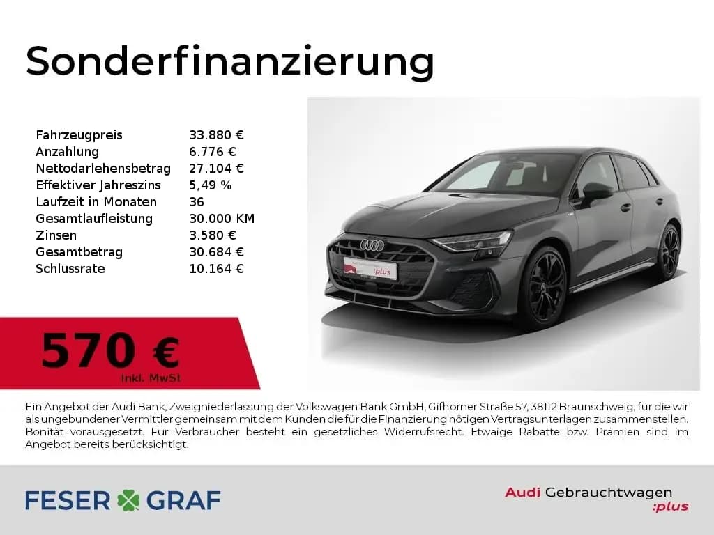 Main__Slider__Photo:Audi A3 Sportback 35 TFSI S line Kamera/Navi/LED/virt 05/2025-0
