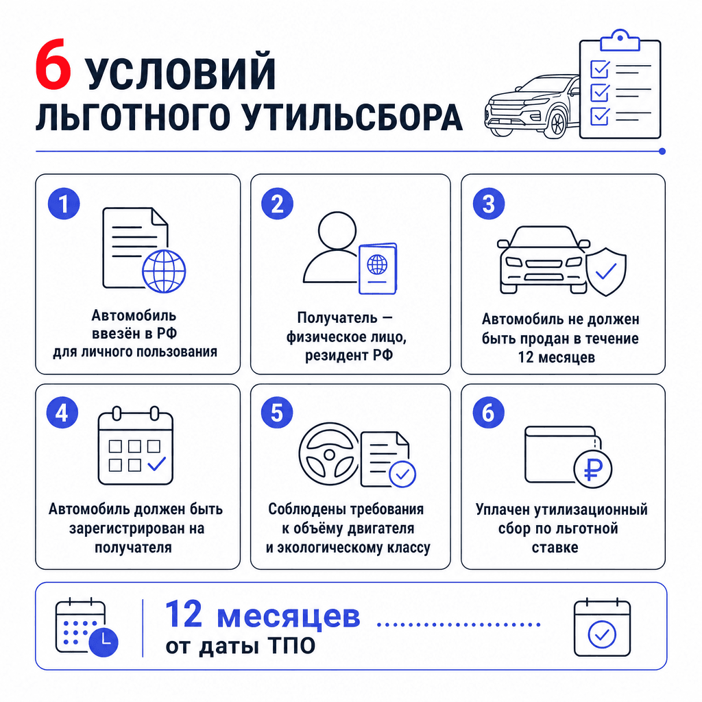 Условия льготного утильсбора для физических лиц