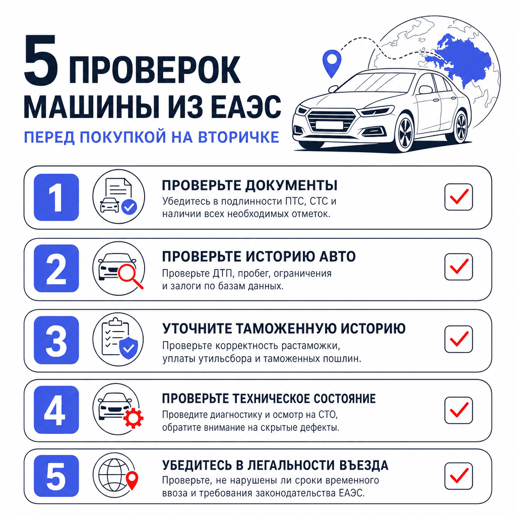 Чек-лист проверки авто из ЕАЭС перед покупкой