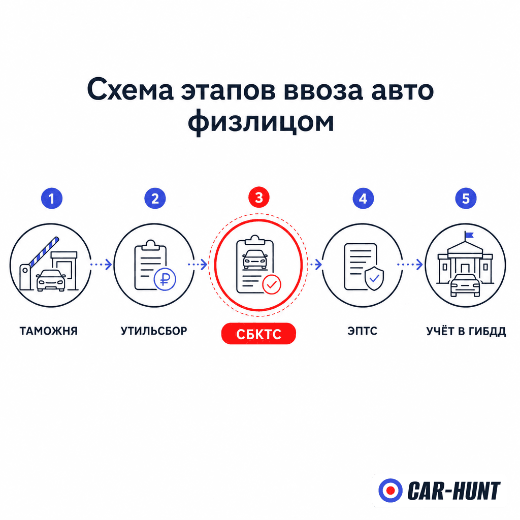 Этапы оформления авто при ввозе физлицом: где проверяют УВЭОС