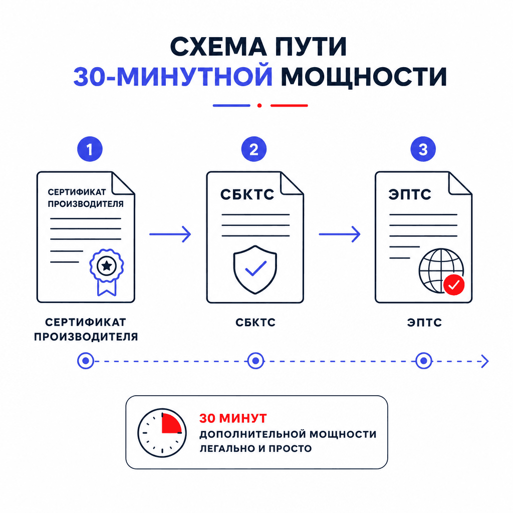 Где указана 30-минутная мощность электромобиля