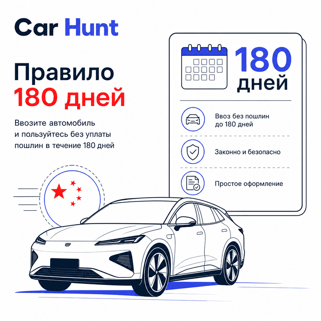 Авто из Китая в 2026 — правило 180 дней и растаможка