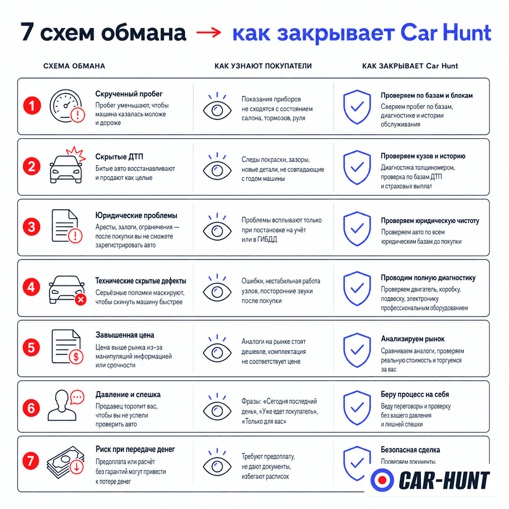 Как Car Hunt защищает от 7 схем обмана при покупке авто за рубежом