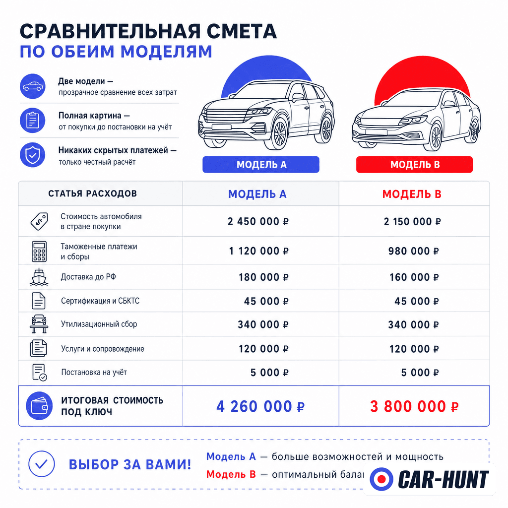 Итоговое сравнение авто из Кореи и дилера в России 2026